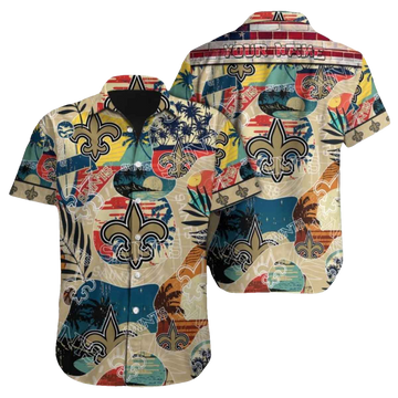 Personalized New Orleans Saints Special Vintage Style Hawaiian Shirt - Moonbestprint