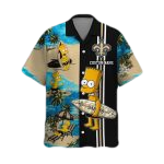 Personalized New Orleans Saints Simpsons Surfing Funny Hawaiian Shirt - Moonbestprint