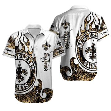 Personalized New Orleans Saints Realtree Hunting Hawaiian Shirt - Moonbestprint