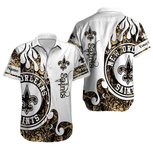 Personalized New Orleans Saints Realtree Hunting Hawaiian Shirt - Moonbestprint