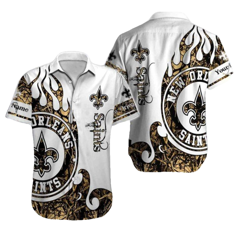 Personalized New Orleans Saints Realtree Hunting Hawaiian Shirt - Moonbestprint