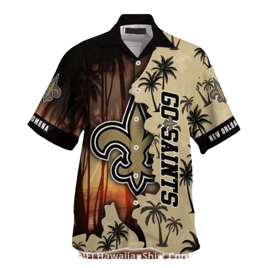 Personalized New Orleans Saints Go Saints Sunset Palm Hawaiian Shirt - Moonbestprint