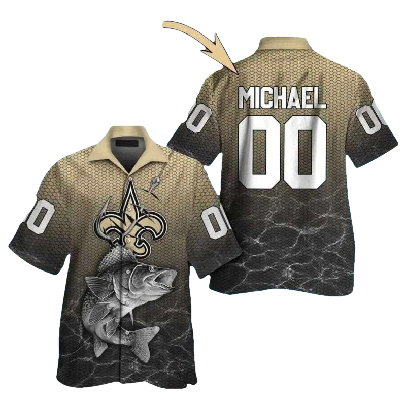 Personalized New Orleans Saints Fishermans Dream Hawaiian Shirt - Moonbestprint