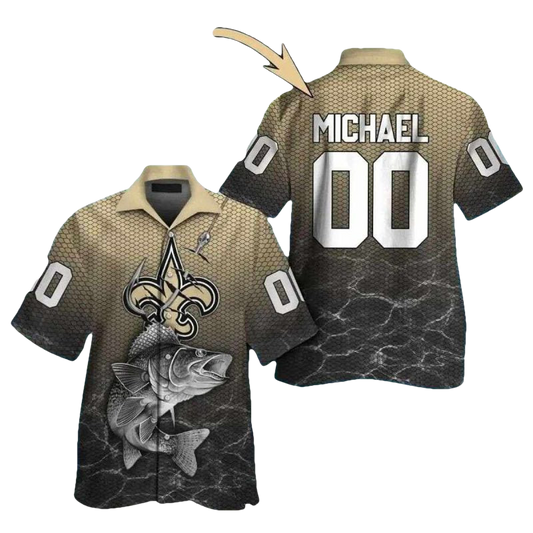 Personalized New Orleans Saints Fishermans Dream Hawaiian Shirt - Moonbestprint
