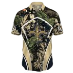 Personalized New Orleans Saints Flower Summer Tropical Hawaiian Shirt - Moonbestprint