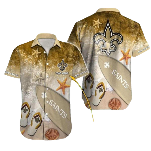 Personalized New Orleans Saints Beach Touchdown Hawaiian Shirt - Moonbestprint