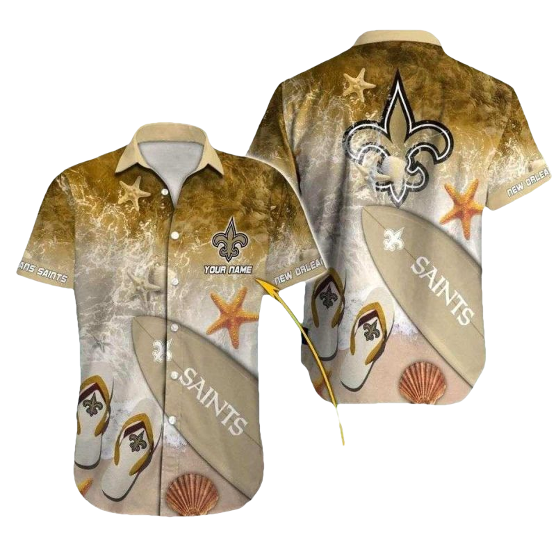 Personalized New Orleans Saints Beach Touchdown Hawaiian Shirt - Moonbestprint