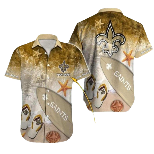 Personalized New Orleans Saints Beach Touchdown Hawaiian Shirt - Moonbestprint