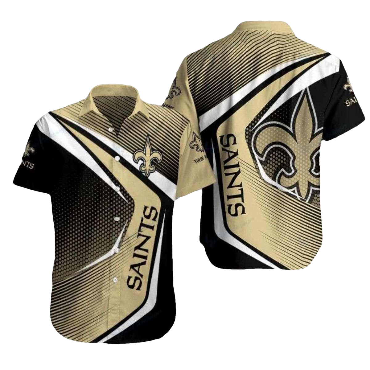 Personalized Midnight Mystique NFL Saints Hawaiian Spirit Shirt - Moonbestprint