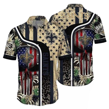 Patriotic Pride New Orleans Saints Hawaiian Shirt Star Spangled Fan Style - Moonbestprint