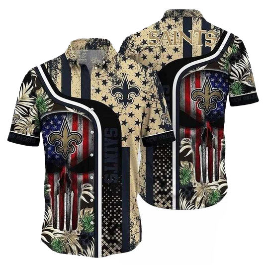 Patriotic Pride New Orleans Saints Hawaiian Shirt Star Spangled Fan Style - Moonbestprint