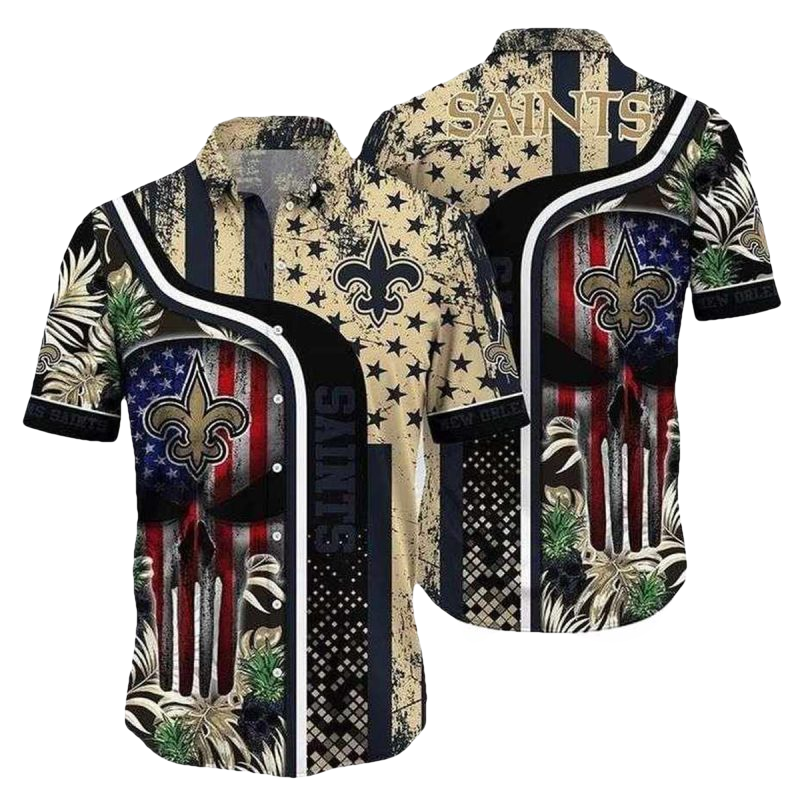 Patriotic Pride New Orleans Saints Hawaiian Shirt Star Spangled Fan Style - Moonbestprint