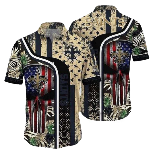 Patriotic Pride New Orleans Saints Hawaiian Shirt Star Spangled Fan Style - Moonbestprint