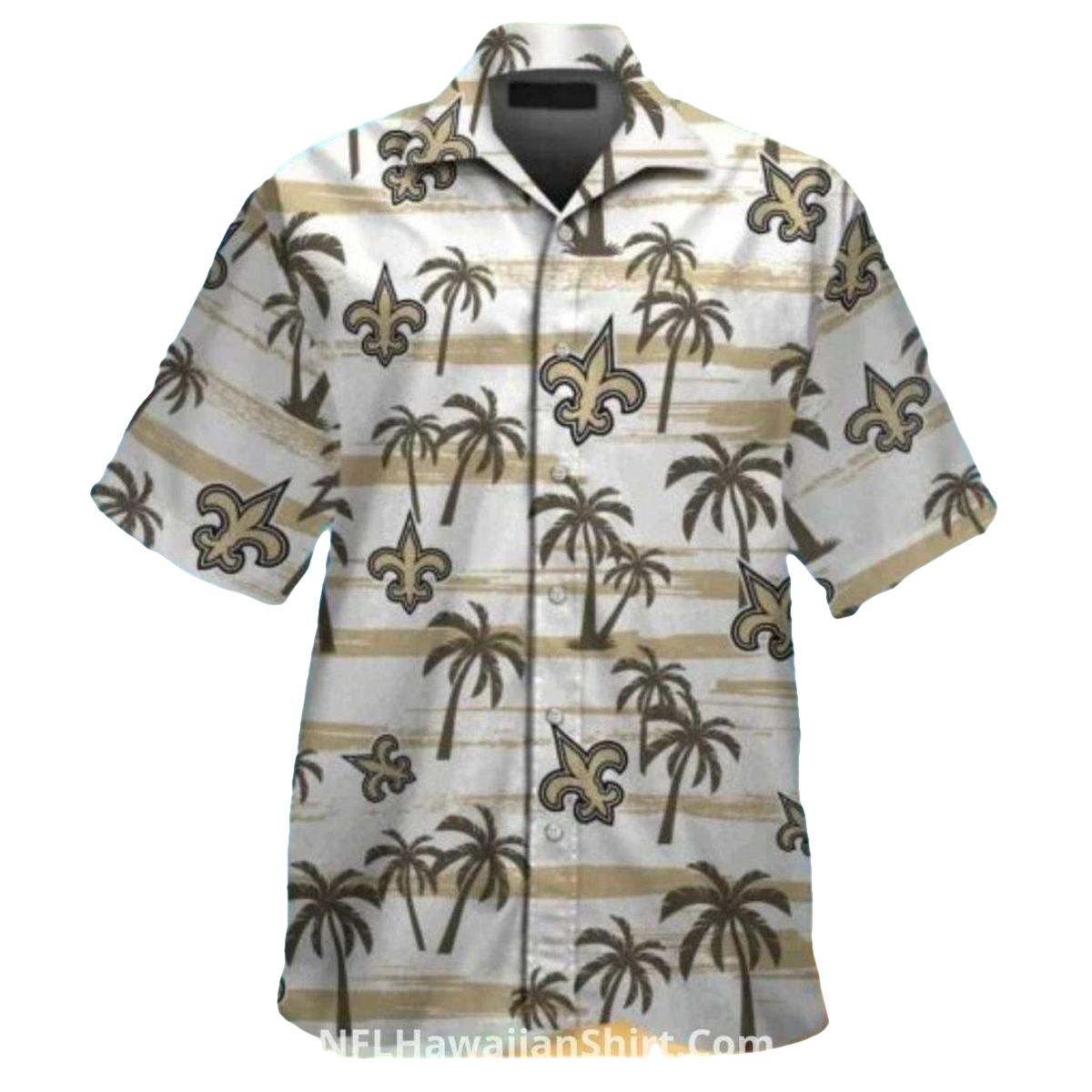 New Orleans Saints Vintage Palm And Stripes Hawaiian Shirt - Moonbestprint