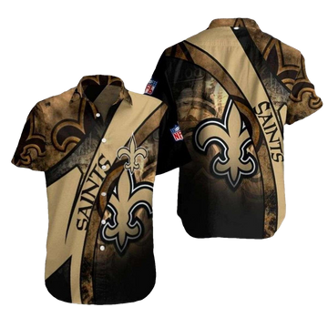 New Orleans Saints Vintage Camouflage Hawaiian Shirt - Moonbestprint