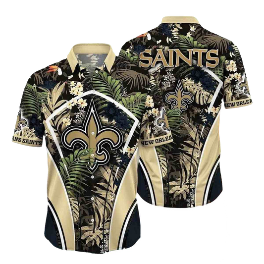 New Orleans Saints Vibrant Tropics Hawaiian Shirt - Moonbestprint