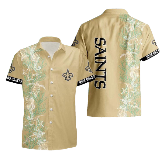 New Orleans Saints urtle Seaweed Pattern Hawaiian Shirt - Moonbestprint