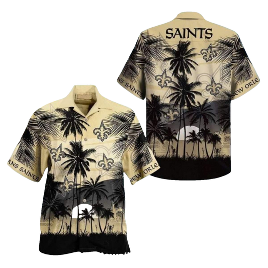 New Orleans Saints Sunset Palm Tree Vibes Hawaiian Shirt - Moonbestprint