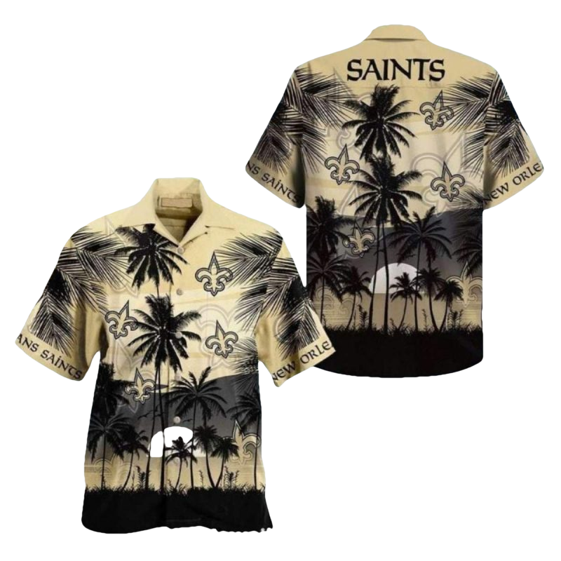 New Orleans Saints Sunset Palm Tree Vibes Hawaiian Shirt - Moonbestprint