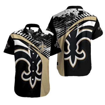 New Orleans Saints Splattered Elegance Hawaiian Shirt - Moonbestprint