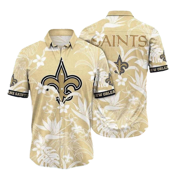 New Orleans Saints Spirit White Floral Hawaiian Shirt - Moonbestprint
