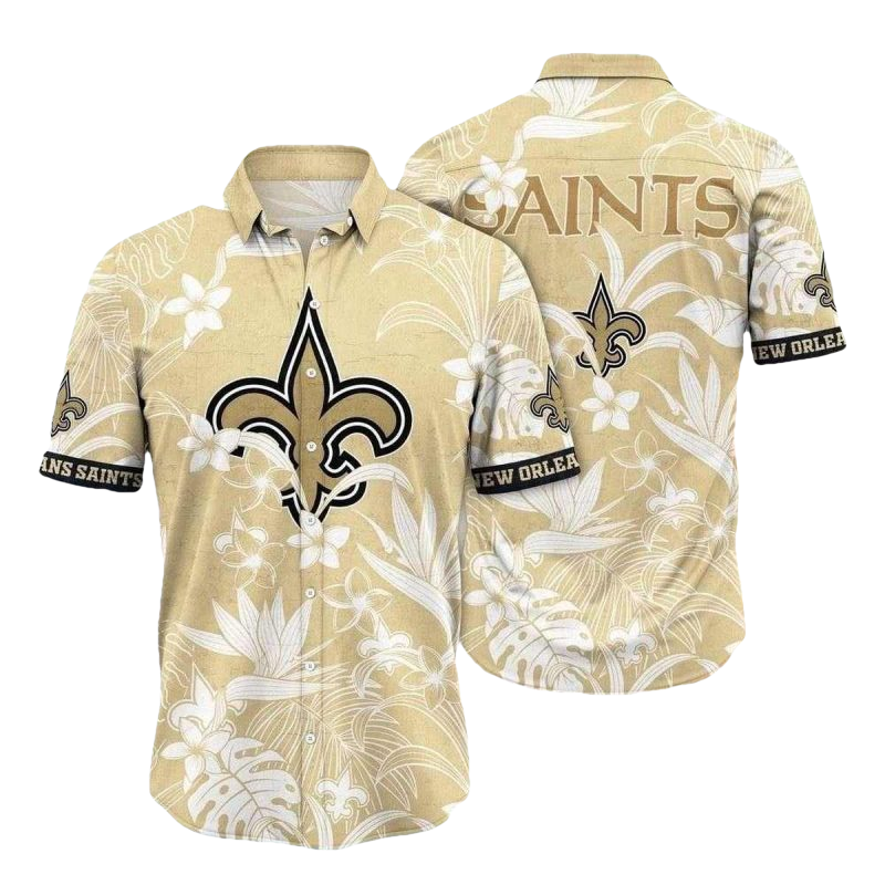 New Orleans Saints Spirit White Floral Hawaiian Shirt - Moonbestprint