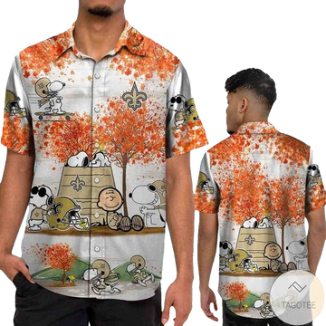 New Orleans Saints Snoopy Autumn Hawaiian Shirt - Moonbestprint