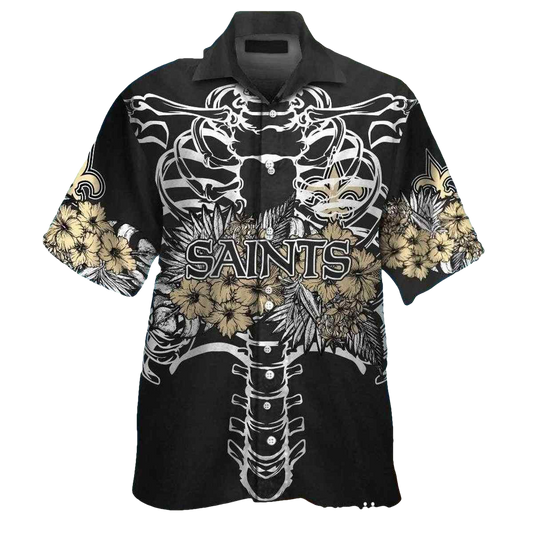 New Orleans Saints Skeleton Halloween Hawaiian Shirt - Moonbestprint