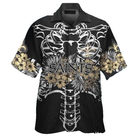 New Orleans Saints Skeleton Halloween Hawaiian Shirt - Moonbestprint