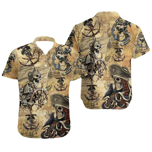 New Orleans Saints Pirates Retro Hawaiian Shirt - Moonbestprint
