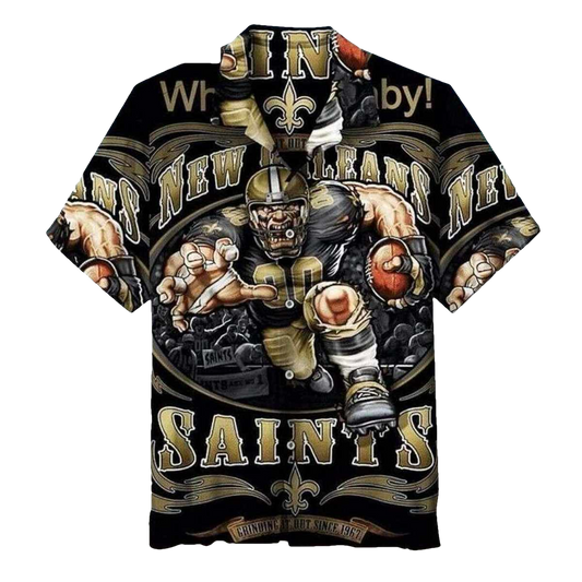 New Orleans Saints Mascot Game Day Rush Vibrant Hawaiian Shirt - Moonbestprint