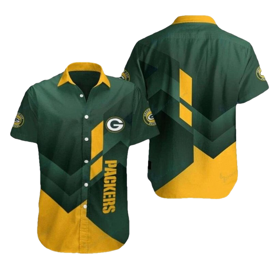 Green Bay Packers Gridiron Glory Green And Gold Hawaiian Shirt - Moonbestprint