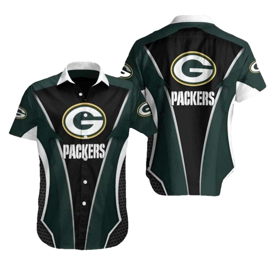Green Bay Packers Game Time Stripe Detail Hawaiian Shirt - Moonbestprint