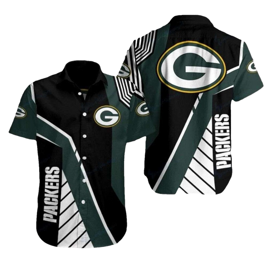 Green Bay Packers Game Day Stripes Hawaiian Shirt - Moonbestprint