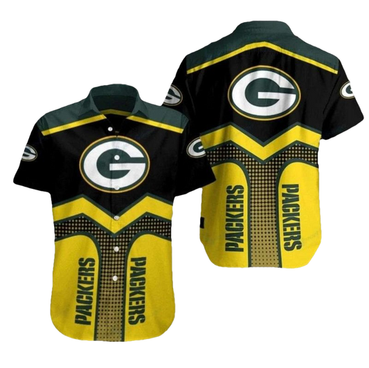 Green Bay Packers Game Day Geometric Hawaiian Shirt - Moonbestprint