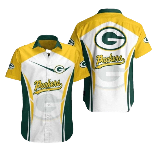 Green Bay Packers Field Day Yellow And Green Hawaiian Shirt - Moonbestprint