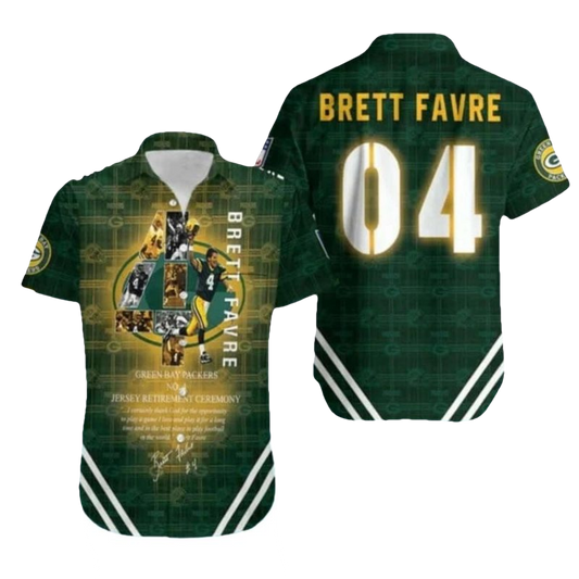 Green Bay Packers Brett Favre 04 Hawaiian Shirt - Moonbestprint