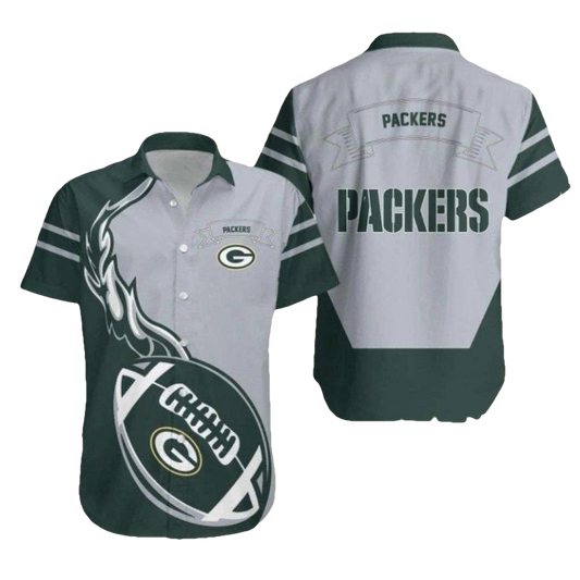 Flame Ball Green Bay Packers Hawaiian Shirt - Moonbestprint