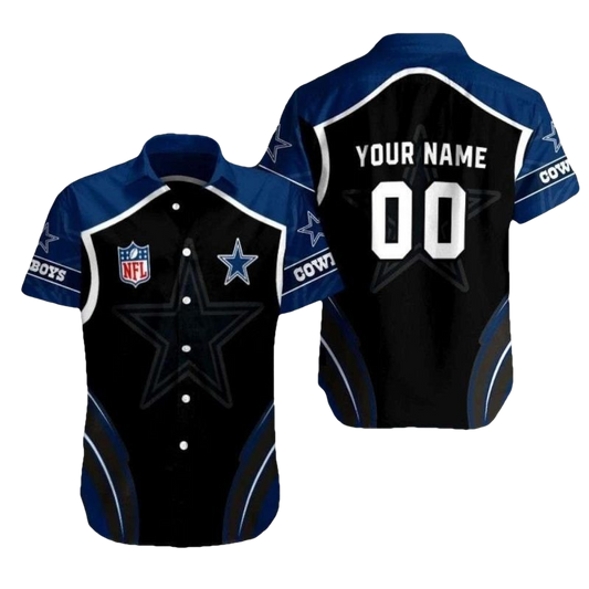 Starry Night Dallas Cowboys Fan Black Hawaiian Shirt - Moonbestprint