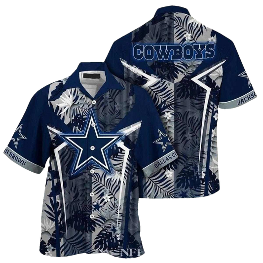 Personalized Dallas Cowboys Tropical Leaves Edition Hawaiian Shirt - Moonbestprint