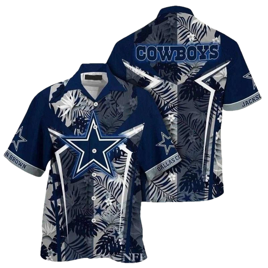 Personalized Dallas Cowboys Tropical Leaves Edition Hawaiian Shirt - Moonbestprint