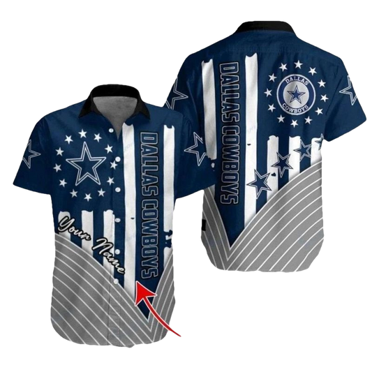 Personalized Dallas Cowboys Starry Stripes Flag Hawaiian Shirt - Moonbestprint