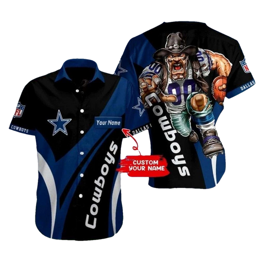 Personalized Dallas Cowboys Rush Hour Mascot Hawaiian Shirt - Moonbestprint