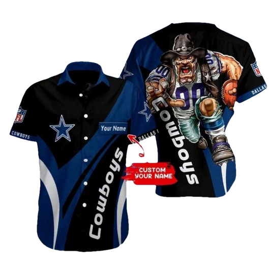Personalized Dallas Cowboys Rush Hour Mascot Hawaiian Shirt - Moonbestprint