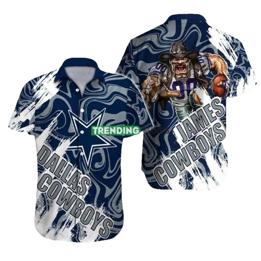 Personalized Dallas Cowboys Quarterback Huddle Hawaiian Shirt - Moonbestprint