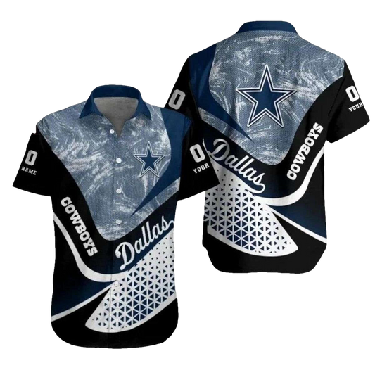 Personalized Dallas Cowboys Oceanic Fade Hawaiian Shirt - Moonbestprint