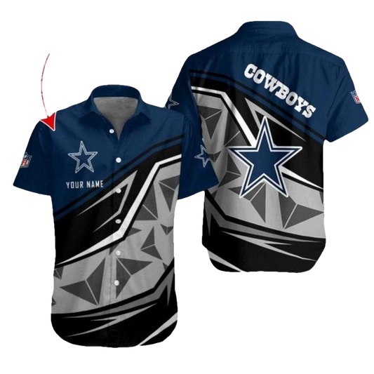 Personalized Dallas Cowboys Monochrome Branch Hawaiian Shirt - Moonbestprint