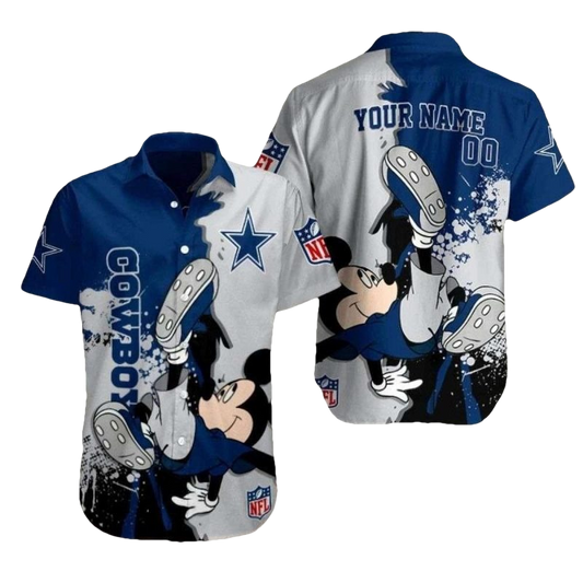 Personalized Dallas Cowboys Mickeys Game Play Hawaiian Shirt - Moonbestprint