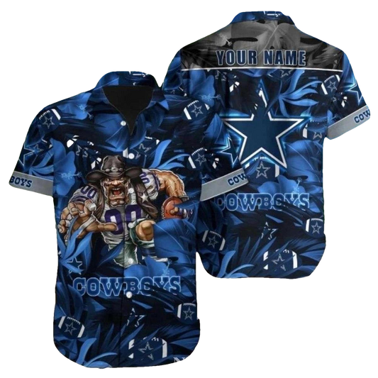 Personalized Dallas Cowboys Mascot Madness Tropical Hawaiian Shirt - Moonbestprint