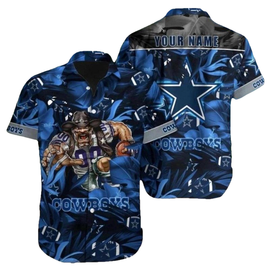 Personalized Dallas Cowboys Mascot Madness Tropical Hawaiian Shirt - Moonbestprint